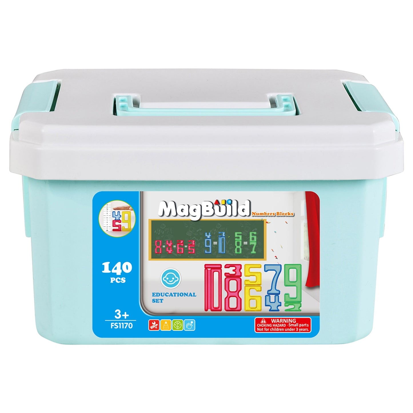 Zummy140-Piece Set of Transparent Number Tiles