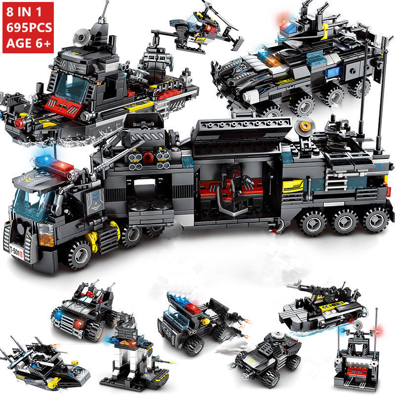 8pcs/lot 695Pcs City Police SWAT Building Blocks