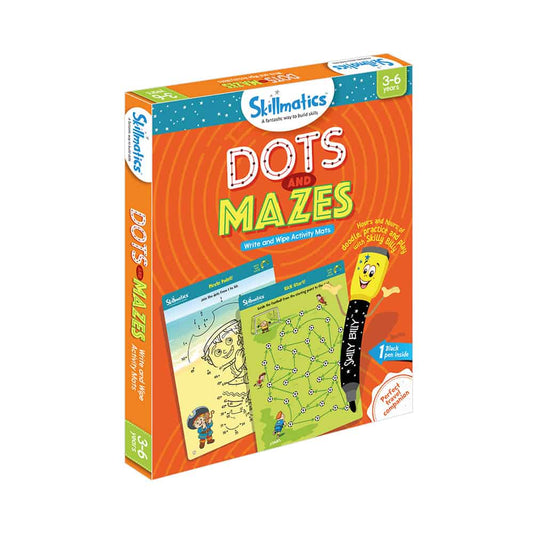 Skillmatics Dots and Mazes - Repeatable Write and Wipe Educational