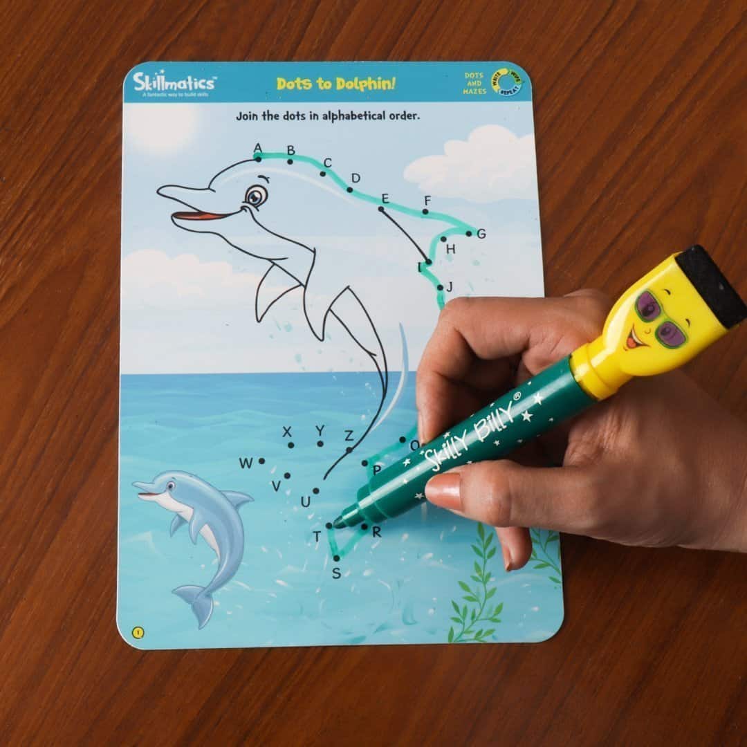 Skillmatics Dots and Mazes - Repeatable Write and Wipe Educational