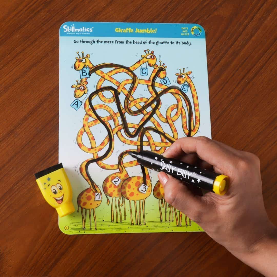Skillmatics Dots and Mazes - Repeatable Write and Wipe Educational